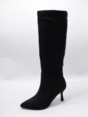 Kozaki damskie ocieplane na szpilce (36-41) H8-996 BLACK