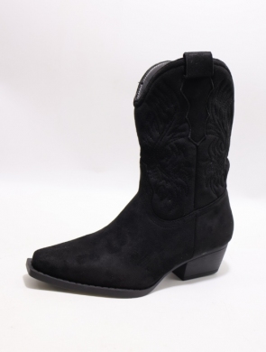 Botki damskie ocieplane na obcasie (36-41) SU726 BLACK