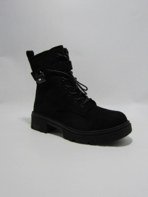 Botki damskie ocieplane na płaskim (36-41) 22030 BLACK