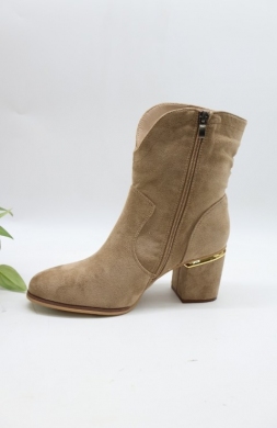 Botki damskie ocieplane na obcasie (36-41) 7261-11 KHAKI