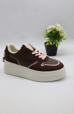 Buty sportowe damskie na płaskim (36-41) 6863 BROWN