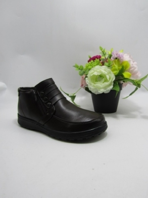 Botki damskie ocieplane na płaskim (36-42) 37601-3 BROWN