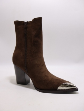Botki damskie ocieplane na obcasie (36-41) 5332 BROWN