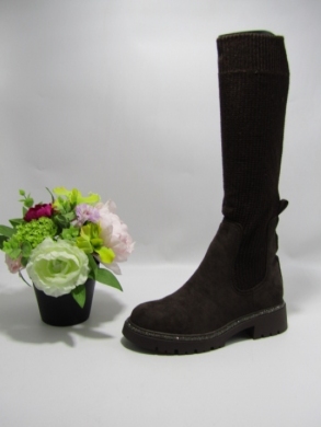 Kozaki damskie na płaskim (36-41) 9511A BROWN