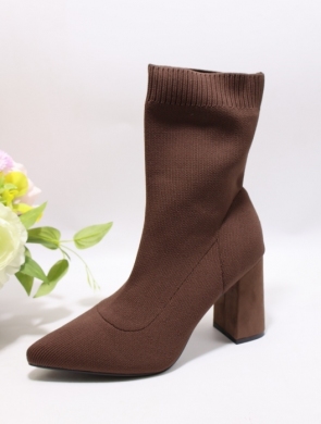 Botki damskie na obcasie (36-41) B3071 BROWN