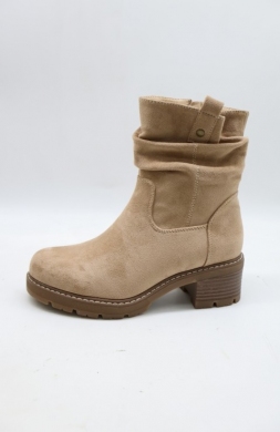 Botki damskie ocieplane na obcasie (36-41) A975 BEIGE