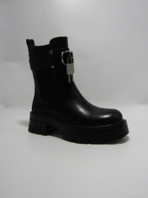 Botki damskie ocieplane na płaskim (36-41) 52127 BLACK