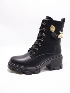 Botki damskie ocieplane na obcasie (36-41) SA3172-1 BLACK