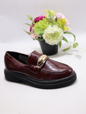 Mokasyny damskie na płaskim (36-41) Y-107 WINE