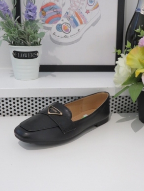 Mokasyny damskie na płaskim (36-41) GO-167 BLACK
