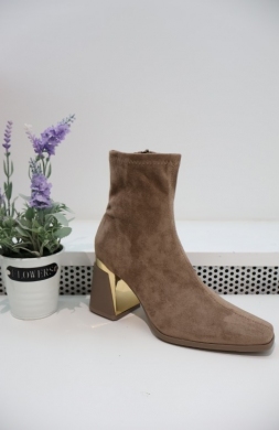 Botki damskie na obcasie (36-41) 2908 KHAKI