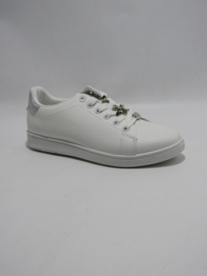 Buty sportowe damskie na płaskim (36-41) 1380 WH/SILVER