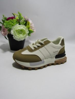 Buty sportowe damskie na płaskim (36-41) HZ313 BROWN