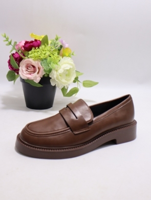 Mokasyny damskie na płaskim (36-41) E118 BROWN