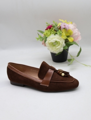 Mokasyny damskie na płaskim (36-41) H8-211 BROWN