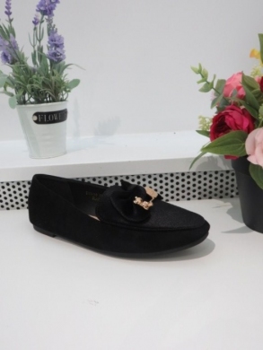 Mokasyny damskie na płaskim (36-41) B1639-163 BLACK