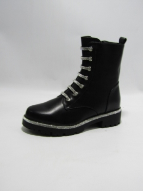 Botki damskie ocieplane na płaskim (36-41) AM7517 BLACK