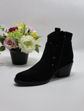 Botki damskie na obcasie (36-41) H2467-1 BLACK