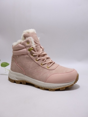 Botki damskie ocieplane na płaskim (36-41) LXC8560-W PINK