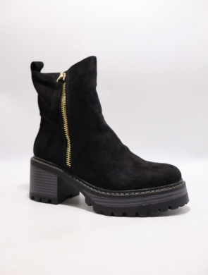 Botki damskie ocieplane na obcasie (36-41) 2701-1 BLACK