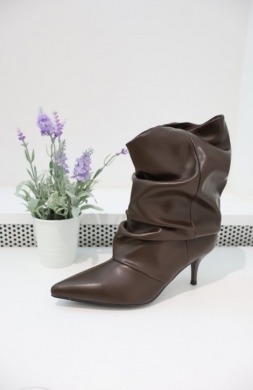 Botki damskie na szpilce (36-41) LA3187 BROWN