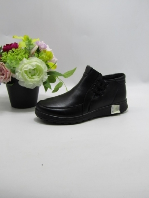 Botki damskie ocieplane na płaskim (36-42) 37600-1 BLACK