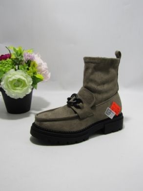 Botki damskie na płaskim (36-41) 25042 khaki