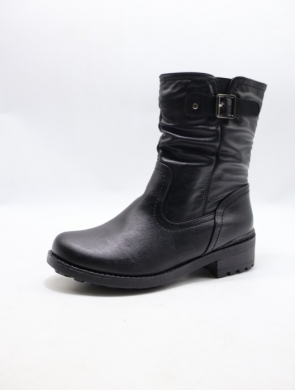 Botki damskie ocieplane na płaskim (36-42) 2668-1 BLACK