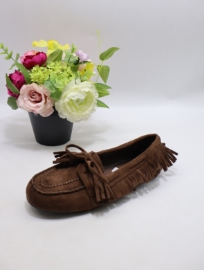 Mokasyny damskie na płaskim (36-41) H8-981 BROWN