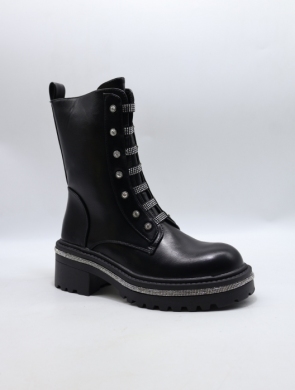 Botki damskie ocieplane na obcasie (36-41) K589 BLACK