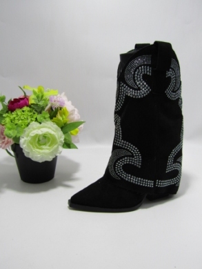 Kozaki damskie na obcasie (36-41) 9657A BLACK