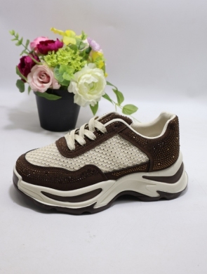 Buty sportowe damskie na płaskim (36-41) 88-116 BROWN