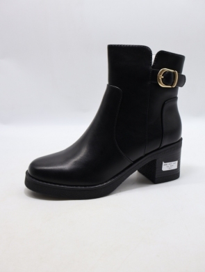 Botki damskie ocieplane na obcasie (36-41) 68257 BLACK