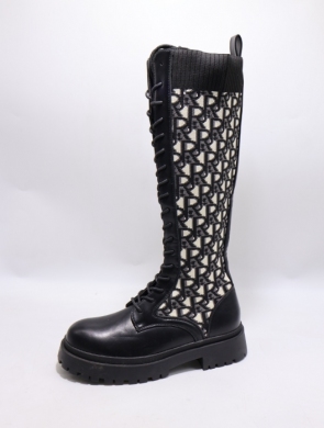 Kozaki damskie na płaskim (36-41) VR103 BLACK
