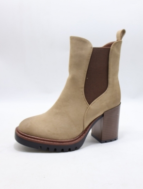 Botki damskie ocieplane na obcasie (36-41) M739 KHAKI