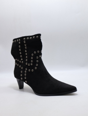 Botki damskie ocieplane na obcasie (36-41) 6380 BLACK