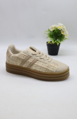 Buty sportowe damskie na płaskim (36-41) 24051 BEIGE
