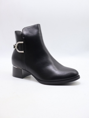 Botki damskie ocieplane na obcasie (36-41) 6082-1 BLACK