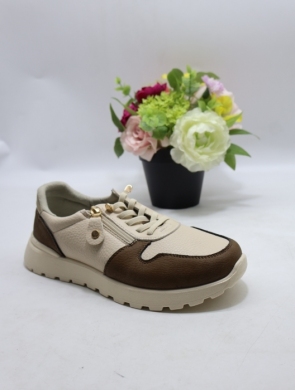 Buty sportowe damskie na płaskim (36-41) BK617 BROWN