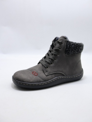 Botki damskie ocieplane na płaskim (36-41) 9611-5 GREY