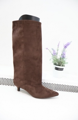 Kozaki damskie na szpilce (36-41) 9279 BROWN