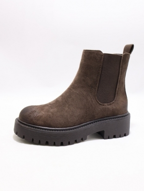 Botki damskie na płaskim (36-41) 68335 BROWN