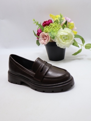 Mokasyny damskie na płaskim (36-41) 77-647 BROWN