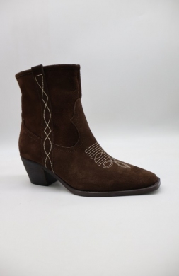 Botki damskie na obcasie (36-41) 1445 BROWN-SKORA