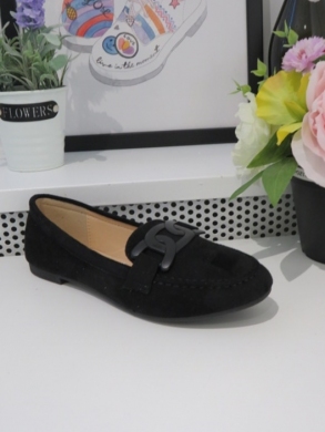 Mokasyny damskie na płaskim (36-41) B2211 BLACK