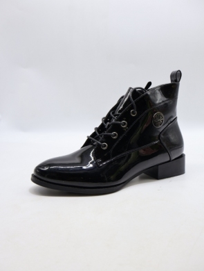 Botki damskie ocieplane na płaskim (36-41) H2406 BLACK