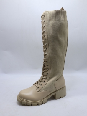 Kozaki damskie na obcasie (36-41) 888-12 BEIGE