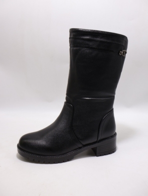 Kozaki damskie ocieplane na płaskim (36-41) 2402 BLACK