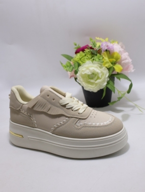 Buty sportowe damskie na płaskim (36-41) 6863 BEIGE