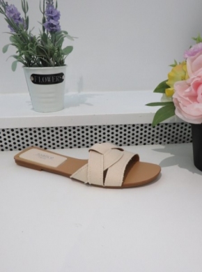Klapki damskie na płaskim (36-41) THS-99 BEIGE